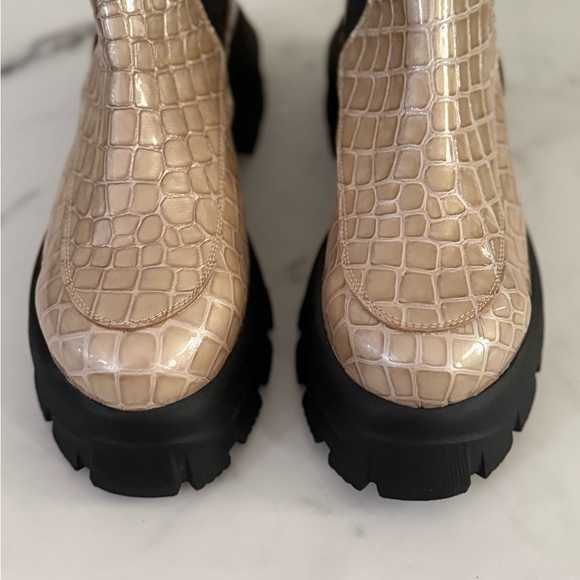 Topshop Alpha Patent Leather Croc Festival Chelsea Platform - Picture 3 of 6